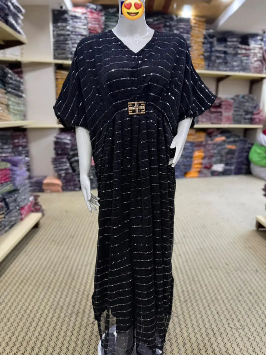 1 Pc Women's Stitched Moonlight Block Printed Kaftan