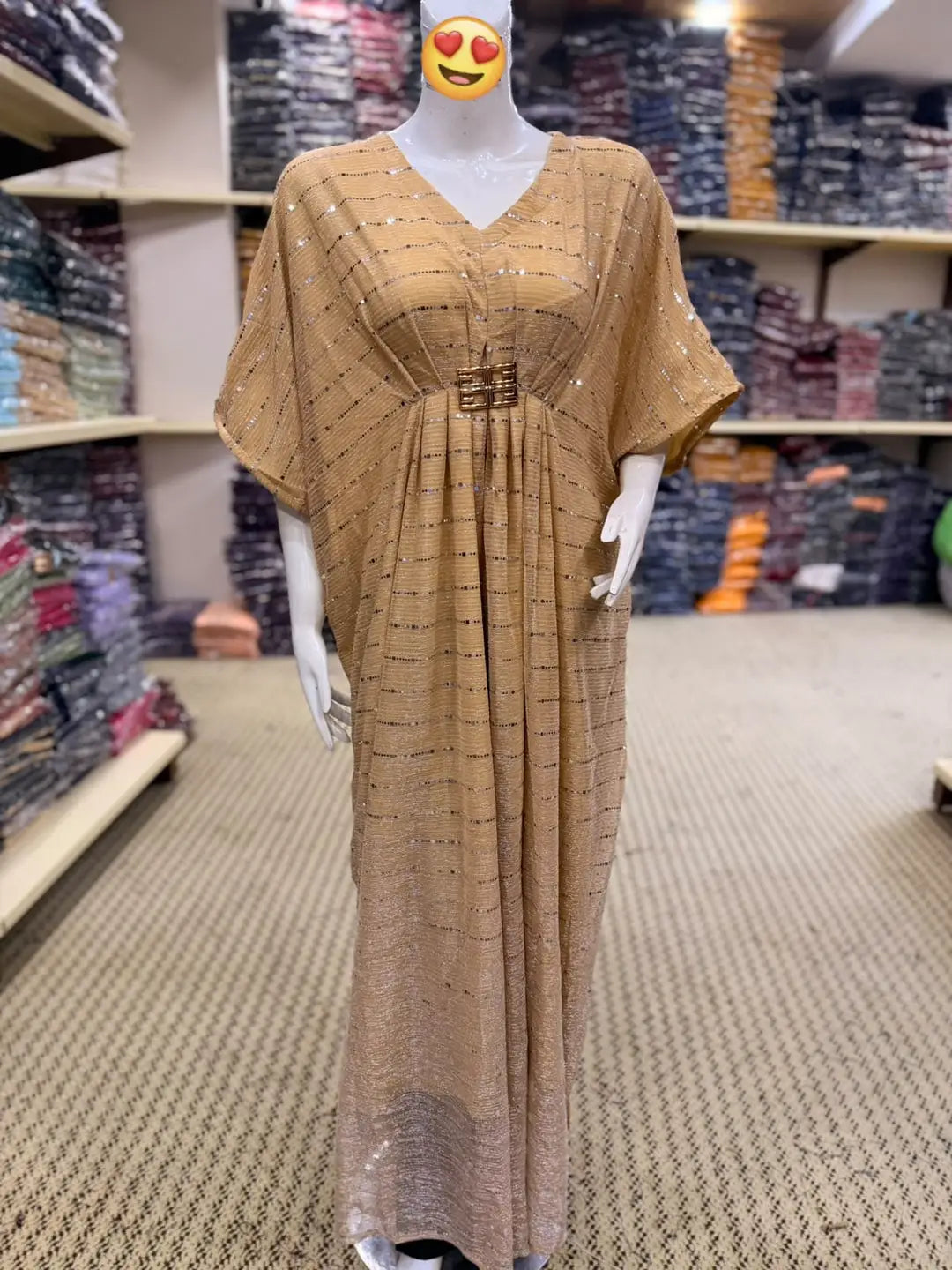 1 Pc Women's Stitched Moonlight Block Printed Kaftan