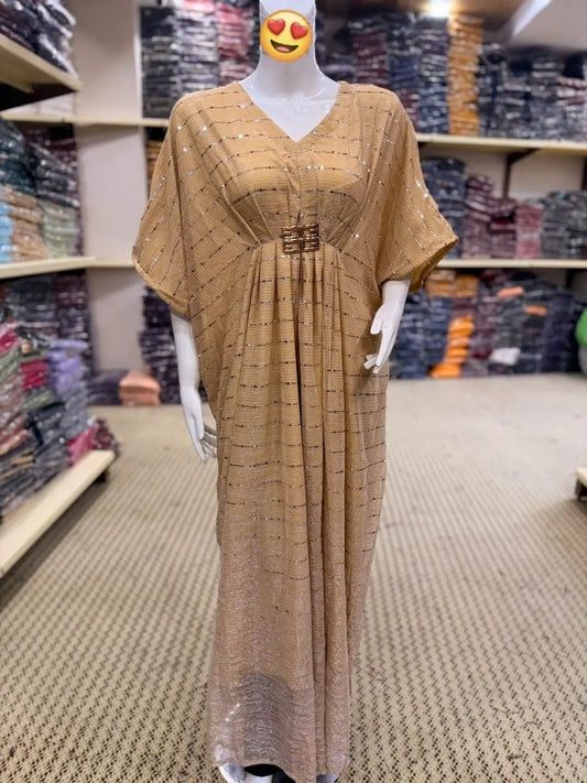 1 Pc Women's Stitched Moonlight Block Printed Kaftan